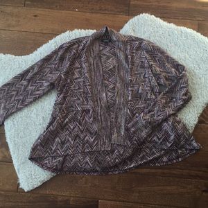 Purple Patterned Cardigan with Metallic Accents
